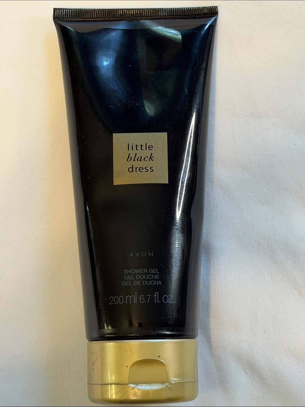 Avon Little Black Dress Shower Gel - Black and Gold